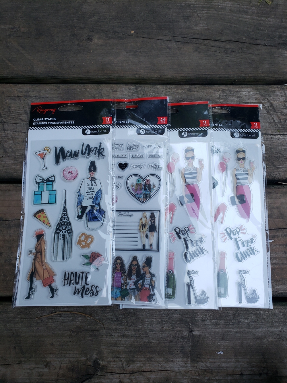 Brand New Rongrong Hampton Art Clear Stamp Set Lot - Fashion & New York Motifs